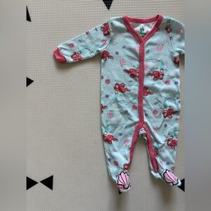 Disney|Baby girl footie pajamas in little mermaid print,long sleeve•••0-3 months